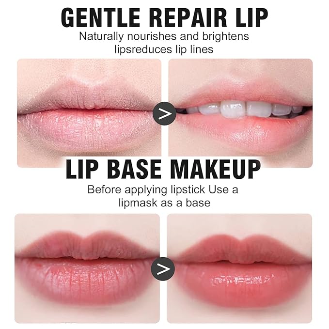 Lip Scrub & Lip Mask Lip Care Kit, Exfoliating Lip Scrub with Double Effect, Repair Lip Mask for Repairs Dry & Cracked & Chapped & Peeling Lips, Lip Care Gift for Women Girl-VivaGrace Women