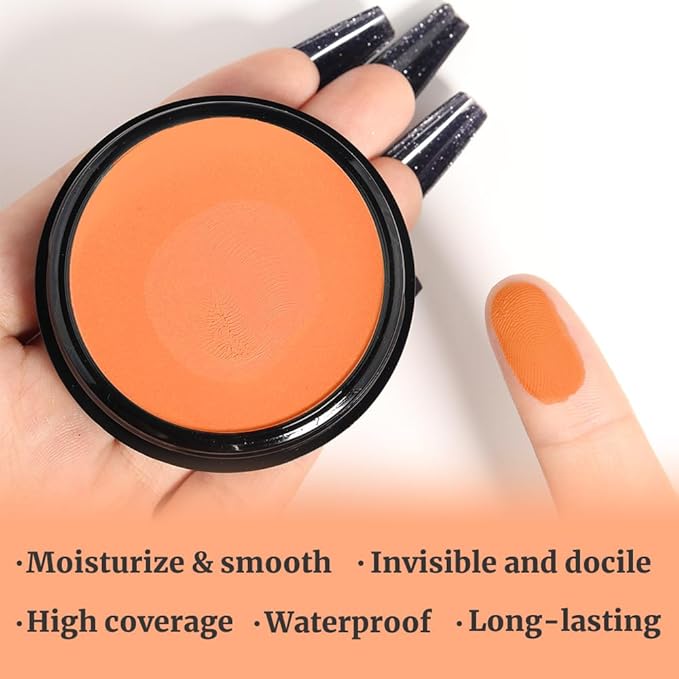 Kaely Color Correcting Concealer,Cream Pot Concealer Full Coverage,under Eye Concealer Palette for Conceals Dark Circles,Waterproof Foundation Face Makeup,12 Orange-VivaGrace Women