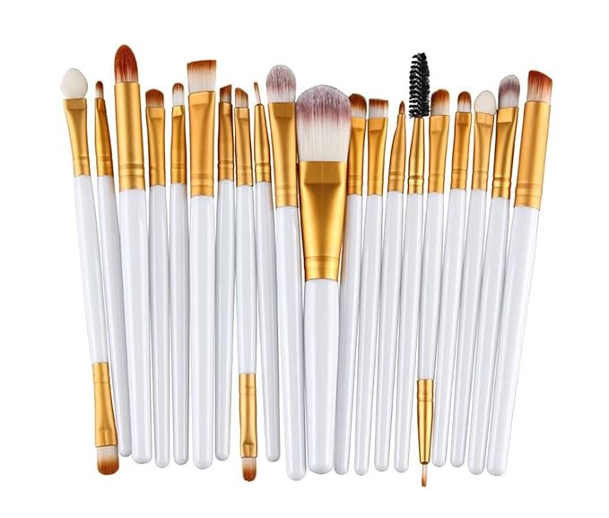 20pc White Eye And 15pc Contour Pallet Eye Makeup Brush Set-VivaGrace Women