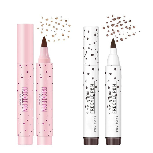Lifelike Freckle Pen - 2 Colors (Light Brown & Dark Brown), Waterproof, Quick Dry, Soft Dot, Natural, Magic Fake Freckles Makeup Pen-VivaGrace Women
