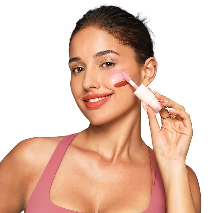 Liquid Cream Blush Stick Makeup for Cheeks | Build-in Brush - Application & Blending in One #L001-VivaGrace Women