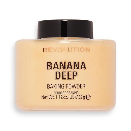 Revolution Beauty, Loose Baking Powder, Makeup Setting Powder, Long Lasting Coverage, Mattifies & Reduces Shine, Banana Deep, 1.13 Oz-VivaGrace Women