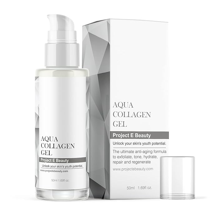 Project E Beauty Aqua Collagen Gel 24-Hour Hydration | Anti-Aging Brightening Treatment | Hydrating & Moisturizing Facial Skincare | Anti-Wrinkle Body Lotion | For Dry or Rough Skin | 50ml-VivaGrace Women