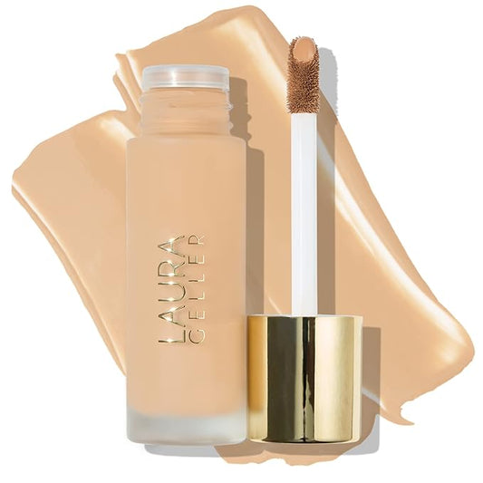 LAURA GELLER Double Take Liquid Foundation | Medium to Full Coverage, Natural Matte Finish, Medium-VivaGrace Women