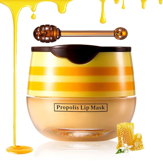 Lip Balm Honey Lip Mask, Hydrating Propolis Lip Sleeping Mask, Moisturizing & Prevention Dry and Cracked Lip Scrubs Exfoliator, Lip Repair Nourishes the Lip Skin-VivaGrace Women