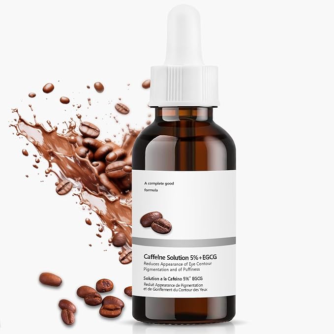 Caffeine Solution 5% + EGCG Eye Serum, 30ML Moisturizing Caffeine Eye Serum, Targets Dark Circles & Puffiness, Smooths Fine Lines-VivaGrace Women