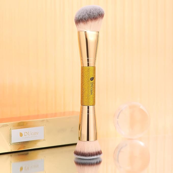 DUcare Foundation Brush Contour Bronzer Makeup Brush Double Ended Self Tanner Brush Sculpting Brush for Blending Liquid Powder Concealer Cream Cosmetics Blush Buffe-VivaGrace Women