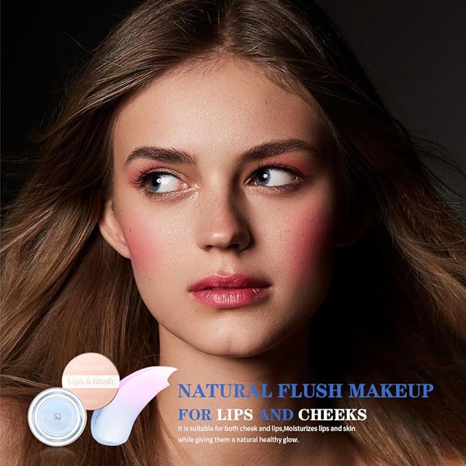 Color Change Blush Clear Liquid Blush Cream Moisturizing Blusher Halo dyeing naturally Blush Rouge Multi-use Makeup Cream For Cheeks Face Lips Waterproof Blush Gel Lip Oil (#1)-VivaGrace Women