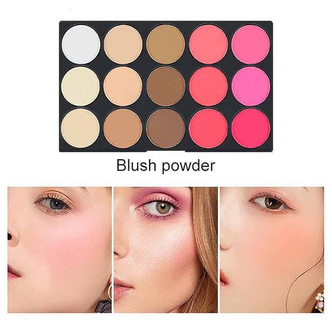 Professional All in One Makeup Kits for Women, Cosmetic Essential Starter Bundle, Eye Shadow, Blush, Liquid Lipgloss, Foundation Brush, Makeup Set with Makeup Bag, Christmas Valentines Gift Box-VivaGrace Women