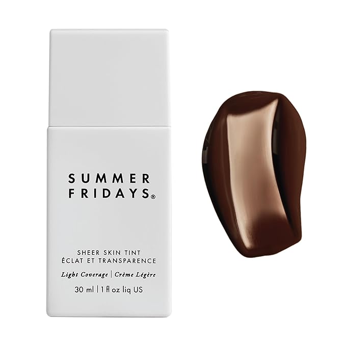 Summer Fridays Sheer Skin Tint - Skin Tint with Hyaluronic Acid - Helps Diminish Uneven Skin Tone - Sheer to Light Coverage - Shade 10 - Rich Deep with Neutral Undertones (1 Fl Oz)-VivaGrace Women