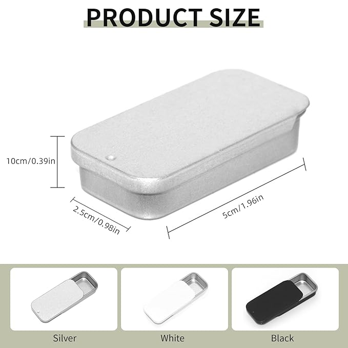Lip Balm Tins Slide Top Tin Containers for Lip Balm Crafts Storage Kit - 0.25oz 3 Pack (WHITE)-VivaGrace Women