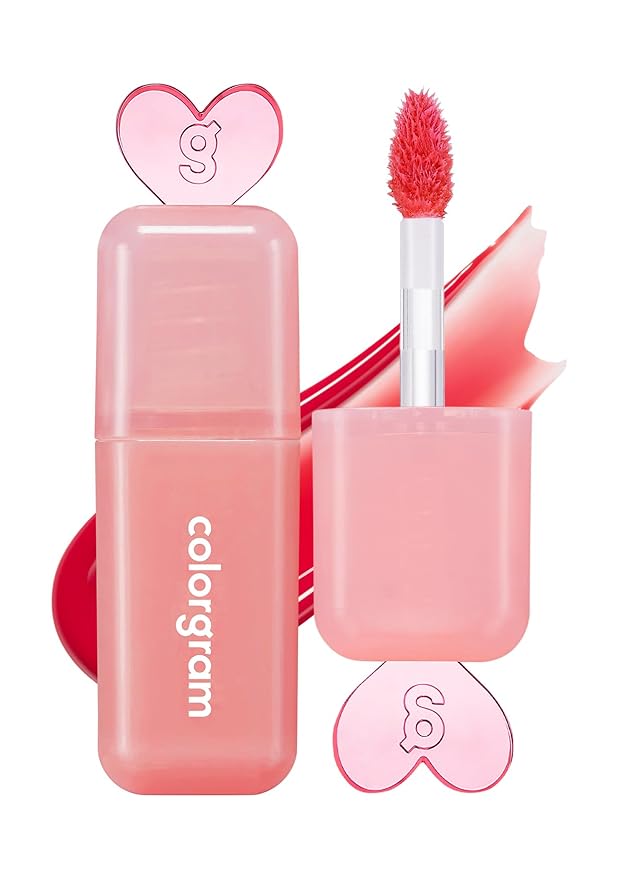 COLORGRAM Juicy Drop Tint 04 Clear Cherry | Juicy Lip Gloss, Glowing Lip Stain with Fruity Colors, Buildable & Blendable, Highly Pigmented-VivaGrace Women
