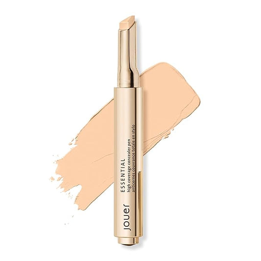 Jouer Essential High Coverage Concealer Pen - Under Eye Concealer for Dark Circles - Brightening Makeup for Eye Circles - Color Corrector Eye Primer with Hyaluronic Acid and Vitamin E-VivaGrace Women