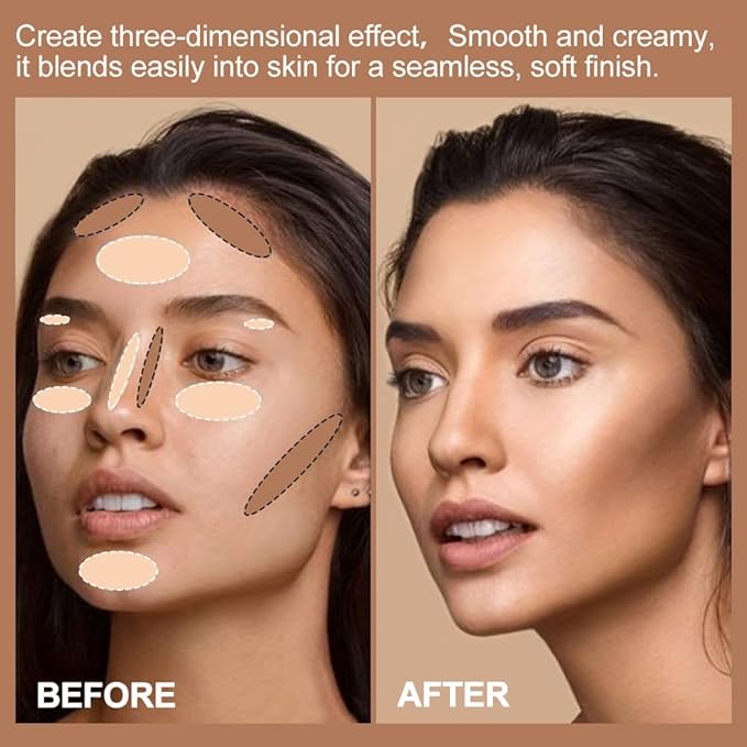 Professional Light to Medium to Dark Color Correcting Cream Contour Concealer Highlight Palette, Full Coverage Makeup Palet for Correct Dark Circles, Red Mark, Scar, etc,Waterproof-8A-VivaGrace Women