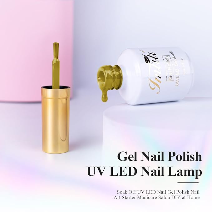 Imtiti Gel Nail Polish, Mustard Yellow Gel Polish, Autumn Gel Polish, 0.5 fl oz
