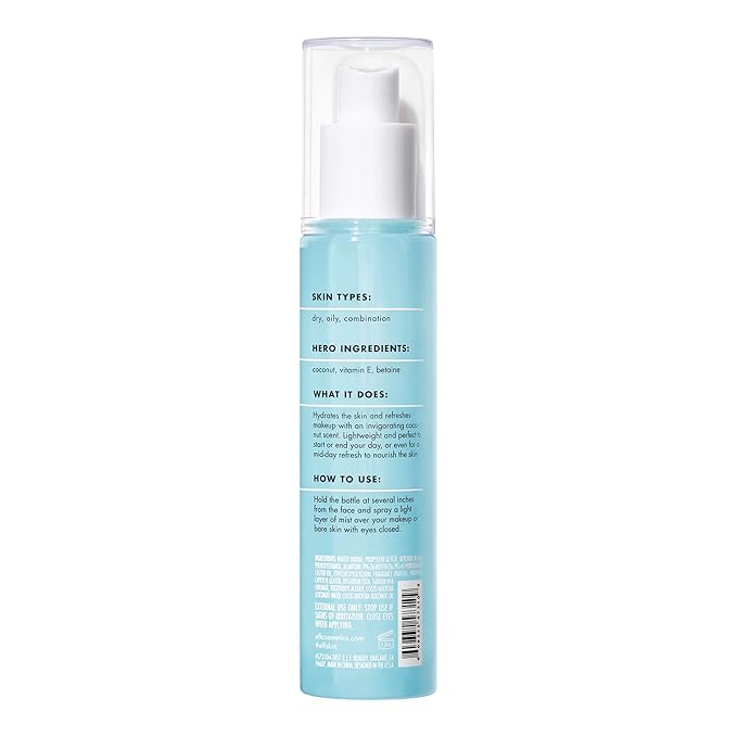 e.l.f. SKIN Holy Hydration! Hydrating Coconut Mist, Refreshes, Soothes & Invigorates Skin, Tropical Scent, 2.7 Fl Oz (Pack of 1)-VivaGrace Women