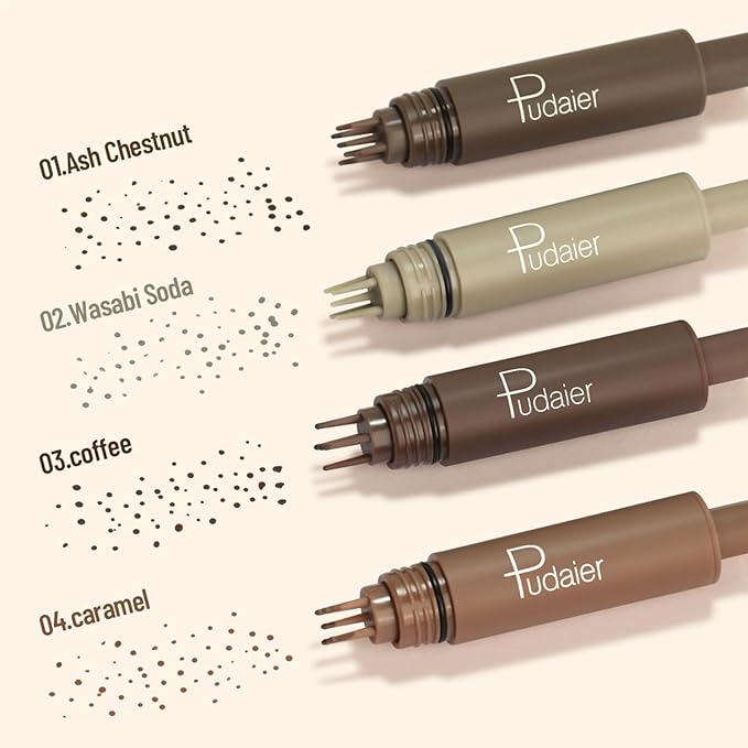 Freckle Stamp Pen, Fake Freckles Stain Marker,5-Dot Faux Liquid Freckle Stamp Cushion for Natural and Lifelike Sunkissed Makeup,Quick Dry Long-Lasting Face Freckle Pencil Tool,04#Caramel-VivaGrace Women