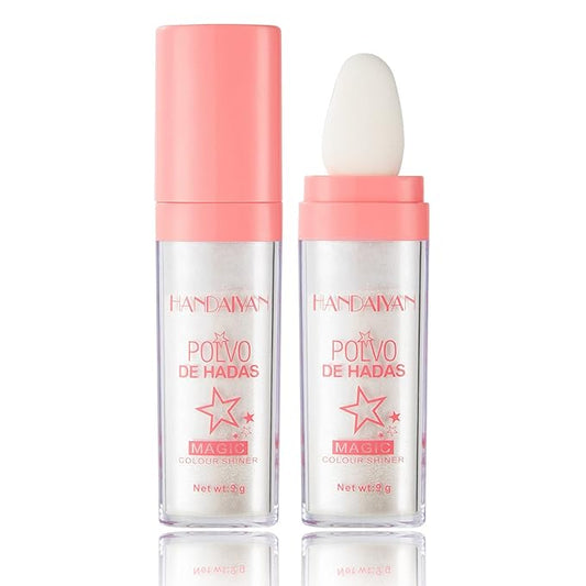 Polvo De Hadas Body Shimmer Glitter Highlighter Powder Makeup,High Gloss Sparkle for Face Body Hair,Create The Most Sparkly And Attractive Glitter Makeup - Pearl White-VivaGrace Women