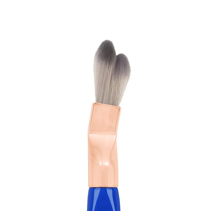 Bdellium Tools Professional Makeup Brush - Golden Triangle 952 Small Rounded Double Dome Blender - With All Vegan and Soft Synthetic Fibers, For Application & Blending (Blue, 1pc)-VivaGrace Women