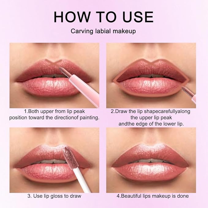 evpct Bronze Gold Metallic Glitter Lip Liner and Lipstick Combo Lip Gloss Stain Set Makeup for Women Long Lasting Waterproof 24, Rose Gold Metallic Shimmer Frosted Iridescent Glossy Liquid Lipstick 14-VivaGrace Women