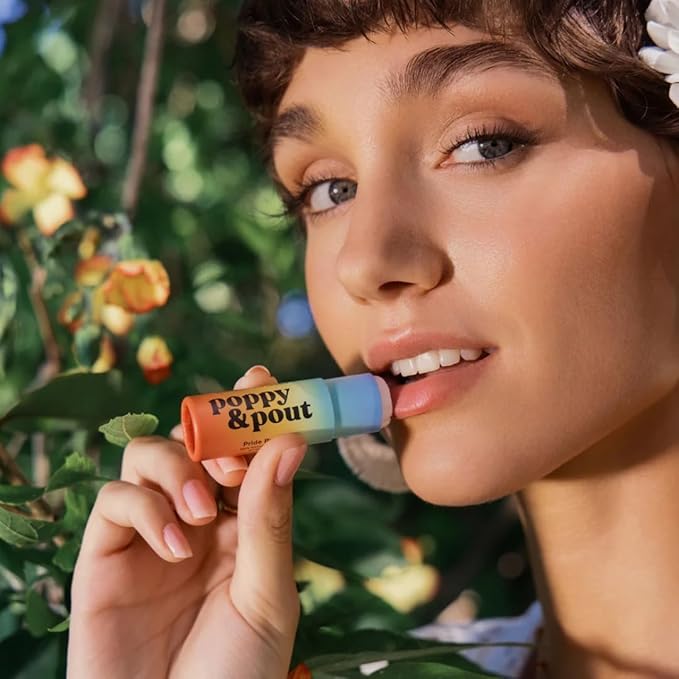 Poppy & Pout Pride Punch Jumbo Lip Balm | All Natural Lip Balms & Moisturizers | Hydrates with Beeswax, Vitamin E, Organic Coconut Oil | Cruelty-Free | Lip Balm in Recyclable Cardboard Tube-VivaGrace Women