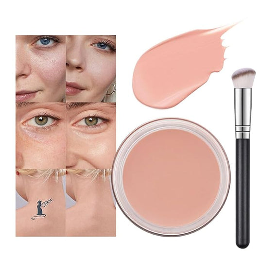 Kaely Pot Concealer Full Coverage Set,under Eye Brightener Concealer for Conceals Dark Circles,Waterproof Foundation Face Makeup Brush Kit,Color Correcting Concealer,Eye Ring corrector de ojeras 04-VivaGrace Women