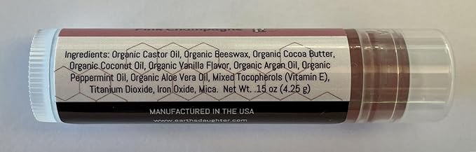 Tinted Lip Balm by Earth’s Daughter – 4 Pack of Pink Champagne Color – Beeswax, Coconut Oil, Cocoa Butter, Vitamin E – Moisturize and Beautify – Paraben Free-VivaGrace Women
