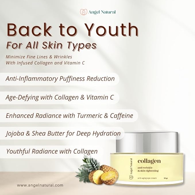 Anti-Aging Eye Cream with 5% Collagen and 5% Vitamin C, Reduce Dark Circles & Puffiness, Fine Lines and Wrinkles, Caffeine, Korean Skin Care, 0.7 Fl Oz-VivaGrace Women