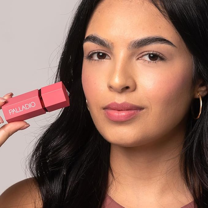 Palladio Liquid Blush for Cheeks & Lips 2-in-1 Makeup Face Blush, Weightless Cream Formula, Smudge Proof Long-Wearing Pigmented Blush, Natural Look Makeup Face Blushes, Dewy Finish, Cool Pink-VivaGrace Women