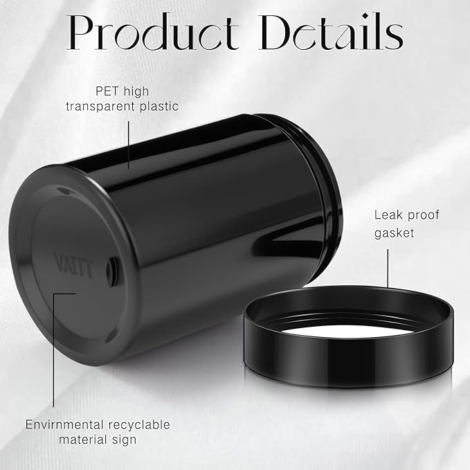 SATINIOR 24 Pieces Empty Clear Plastic Jars with Lids Round Storage Containers Wide Mouth for Beauty Product Cosmetic Cream Lotion Liquid Butter Craft and Food(Black,16 oz)-VivaGrace Women