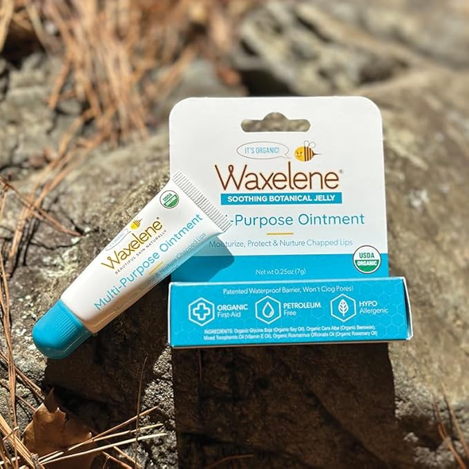 Waxelene Original Lip Tube 3 Piece, Best Lip Balm Ever Organic Calming Multipurpose Ointment Baby Eczema Dry Sensitive Skin Body Hand Face Moisturizer-VivaGrace Women