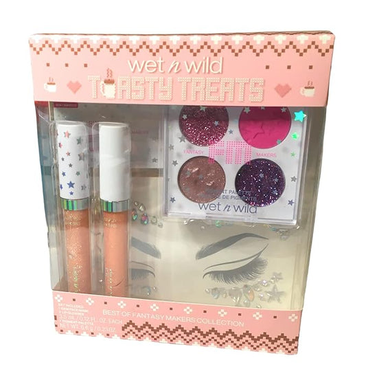 (1) Wet n Wild Toasty Treats Best of Fantasy Makers Makeup Collection- Includes 1 Gem Face Mask, 2 Lip Glosses and 1 Pigment Palette-VivaGrace Women
