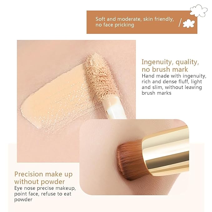 Happyhours 2 in 1 Foundation Anti-Wrinkle Concealer with Built-in Brush, Novo Foundation and Concealer Double Head Makeup Stick, Waterproof Long Lasting Anti-Wrinkle Concealer Foundation (2Pcs-01)-VivaGrace Women
