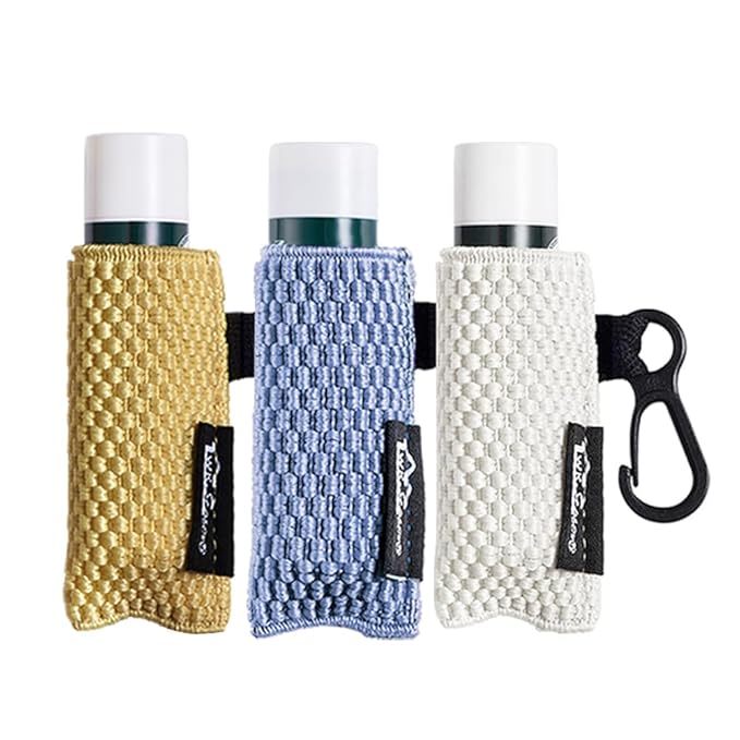 WKieason Lip Balm Sleeves Holder Keychain 3pcs Clip on Chapstick Keychain Holder Pouch Tight-Knit Elastic Lipstick Key Chain Holder-VivaGrace Women