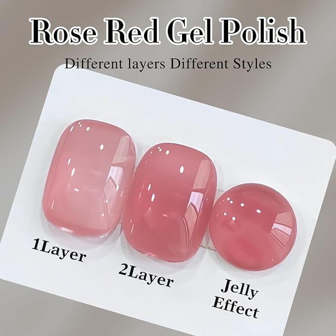Double Rhythm Gel Polish Translucent Sheer Neutral Natural Light Milky Same Color Same Bottle 15ML Jelly Polish Art DIY at Home (Light Pink Purple-A1373)-VivaGrace Women