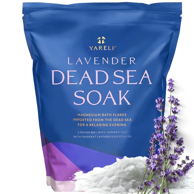 Magnesium Flakes, 5lb Lavender, Dead Sea Bath and Foot Soak, Alternative to Epsom Salt with Over 250,000mg of Magnesium Chloride Per Bag-VivaGrace Women