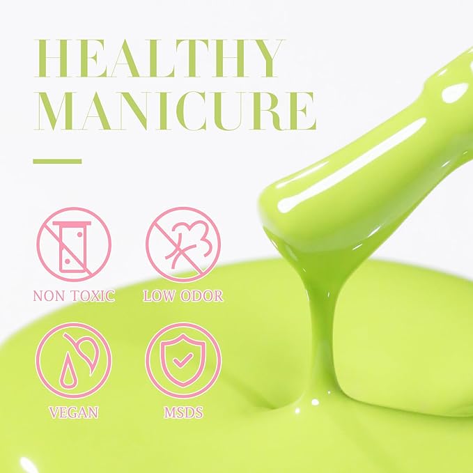 Double Rhythm Pastel Green Gel Polish Sheer Neutral Natural Light Milky Same Color Same Bottle 15ML Jelly UV Nail Art DIY at Home (Pale Green-A1410)-VivaGrace Women