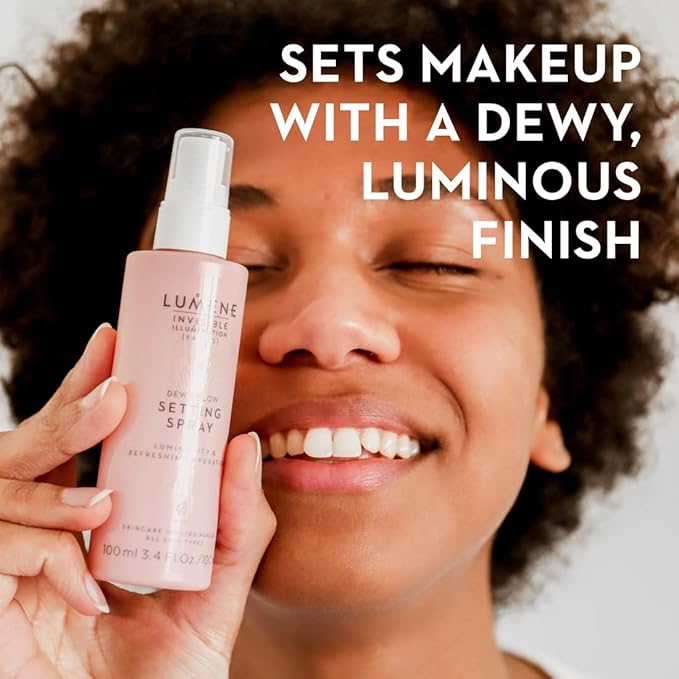 Lumene Invisible Illumination Dewy Glow Setting Spray - Facial Spray for All Skin Types - Makeup Primer & Dewy Setting Spray - Refreshing Face Mist (3.4 fl oz)-VivaGrace Women