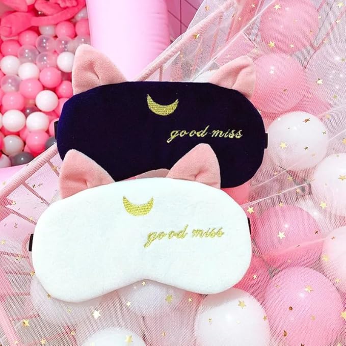 2PCS Eye Mask for Sleeping Cute Sailor Moon Natural Sleep Eye Mask Eyeshade Cover Shade Eye Patch Soft Portable Blindfold Travel Eyepatch for Girls Boys Women Men-VivaGrace Women