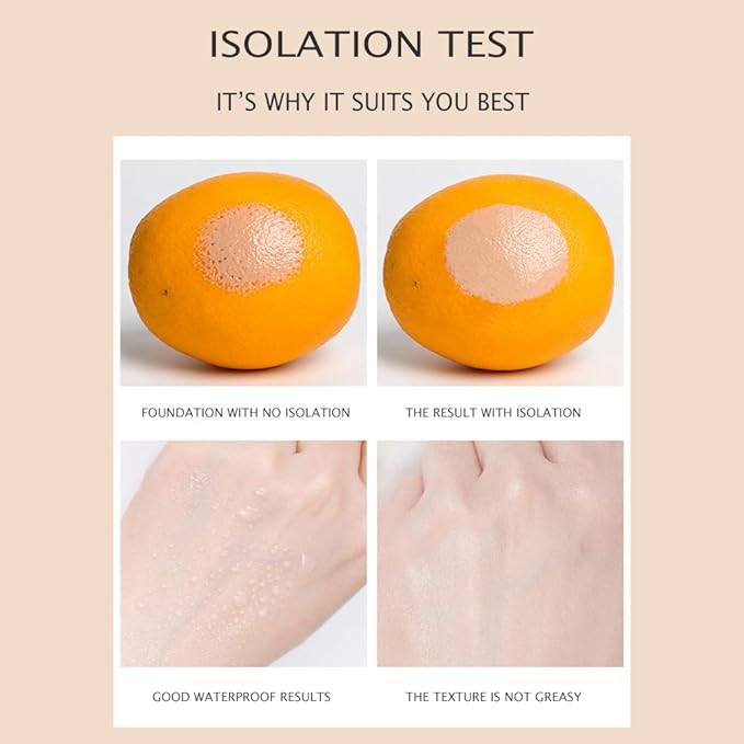 Contour Multi-Color Pink Green Purple Isolation Waterproof Natural Makeup Protection Hydration Oil Balance Moisturizing 40g-VivaGrace Women