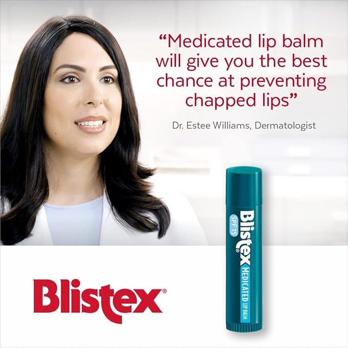 Blistex Medicated Lip Balm, 0.15 Ounce, 3 Count (Pack of 1) Prevent Dryness & Chapping, SPF 15 Sun Protection, Seals in Moisture, Hydrating Lip Balm, Easy Glide Formula for Full Coverage-VivaGrace Women