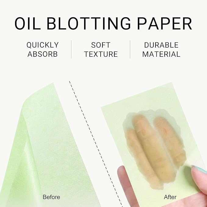 KYDA 200 Sheets Oil Blotting Paper with Mirror and Puff, Refills Included, Face Oil Absorbing Sheets, Oil Control Paper, Absorb Excess Oil, Makeup Friendly-VivaGrace Women