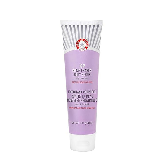 First Aid Beauty - KP Bump Eraser Body Scrub with 10% AHA, Keratosis Pilaris Skin Exfoliater with Glycolic and Lactic acids, Helps Reduce Chicken Skin Bumps, Safe for Sensitive Skin, 4 oz-VivaGrace Women