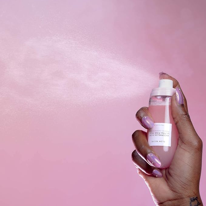 Glow Recipe Back to School Essentials Korean Skin Care Set - Watermelon Fine Mist, Dew Drops, PHA Facial Toner, Pink Juice Moisturizer, Strawberry Blur Drops, Glossy Balm & Compact Mirror (7 Count)-VivaGrace Women