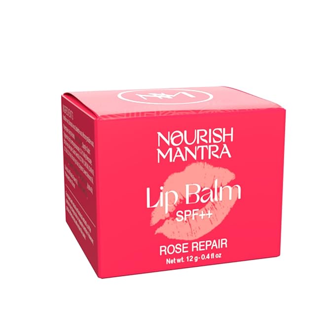 Nourish Mantra - Rose Repair Lip Balm with SPF | Made with Rose Extracts, Olive oil, Shea Butter, Vitamin E and Avocado Oil | For Dry, Chapped and Dark Lips | Best for Both Women and Men | 12g-VivaGrace Women