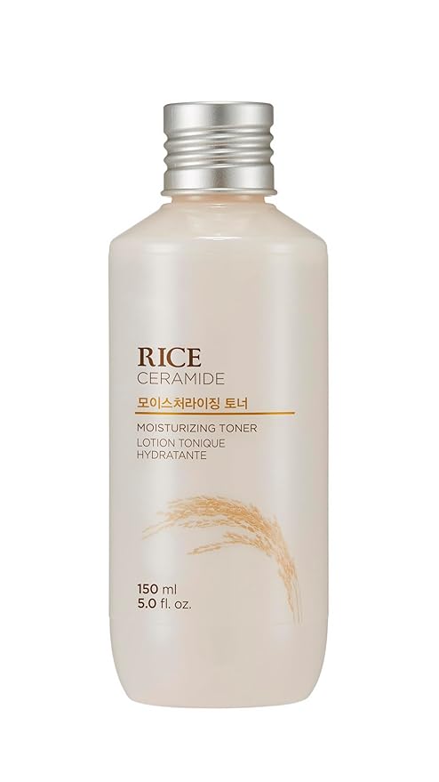 The Face Shop Rice Ceramide Moisturizing Toner - Rice Extract Rice Toner for Face - Strengthens Skin Barrier - Hydrating Targets Dryness - Lightweight Face Moisturizer - Glow Essence Korean Skin Care-VivaGrace Women