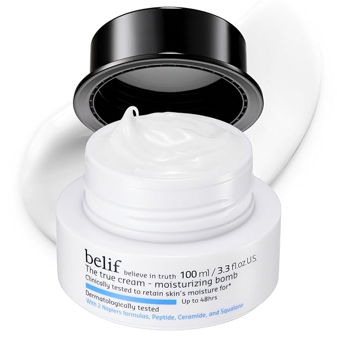 belif Moisturizing Bomb – Daily Ceramide Moisturizer with Peptide & Squalane, 48hr Hydration & Anti-Aging Cream, Milky & Lightweight, Restores Skin Barrier, Korean Skincare, 3.3 fl oz (100ml)-VivaGrace Women