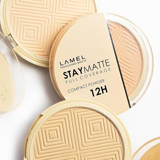 Lamel Stay Matte Compact Powder - Light Natural Coverage - Universal Neutral Undertone - Cruelty Free - Porcelain - N.401-VivaGrace Women