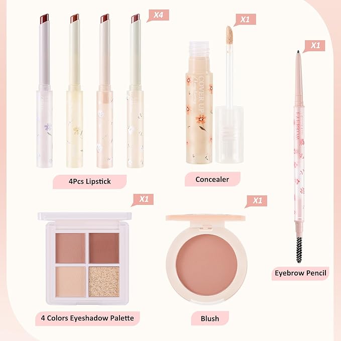 Makeup Kit for Women Full Kit Multipurpose Makeup Sets Gifts,include Lip Gloss,Blush,Eyebrow Pencil,Eyeshadow Palette，Concealer-VivaGrace Women