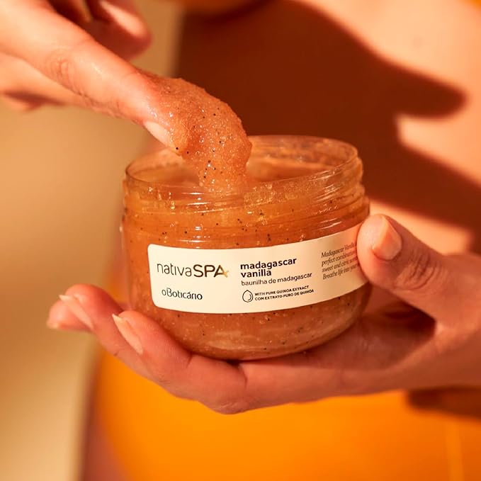 Nativa SPA by O Boticário Madagascar Vanilla Exfoliating Body Scrub, Hydrating & Anti Aging Gentle Exfoliator, 7 Ounce-VivaGrace Women